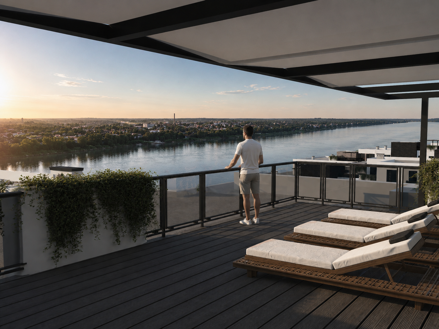 Матеріали й архітектурні деталі фасаду та тераси River Park