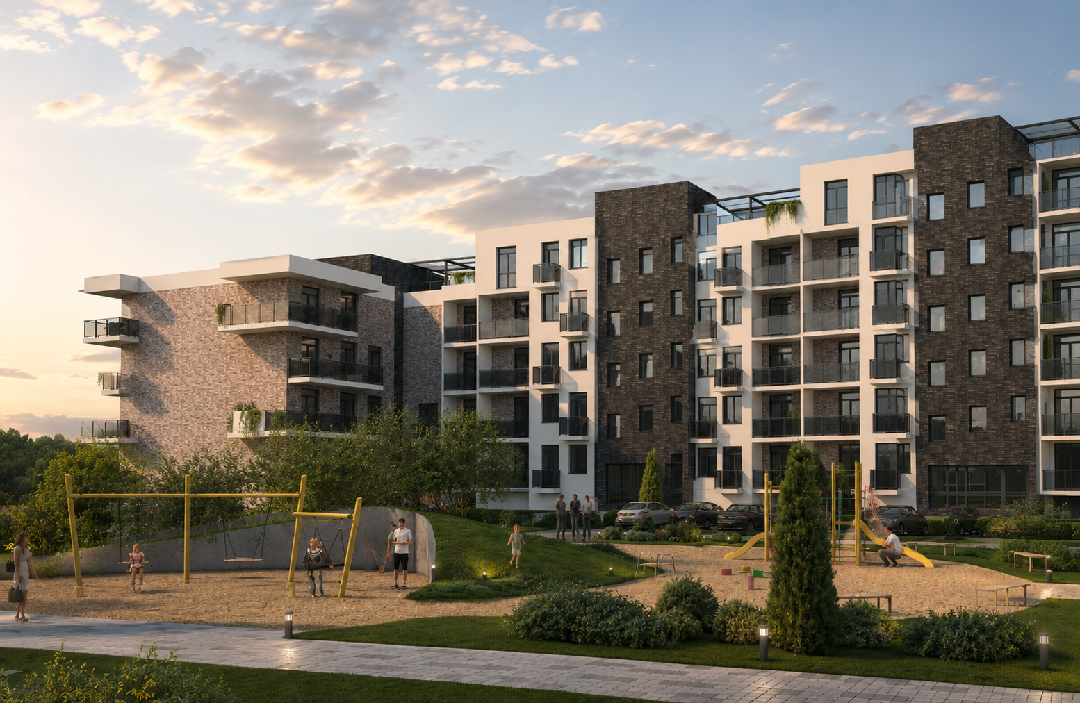 Озеленений дворовий простір ЖК River Park у Полтаві