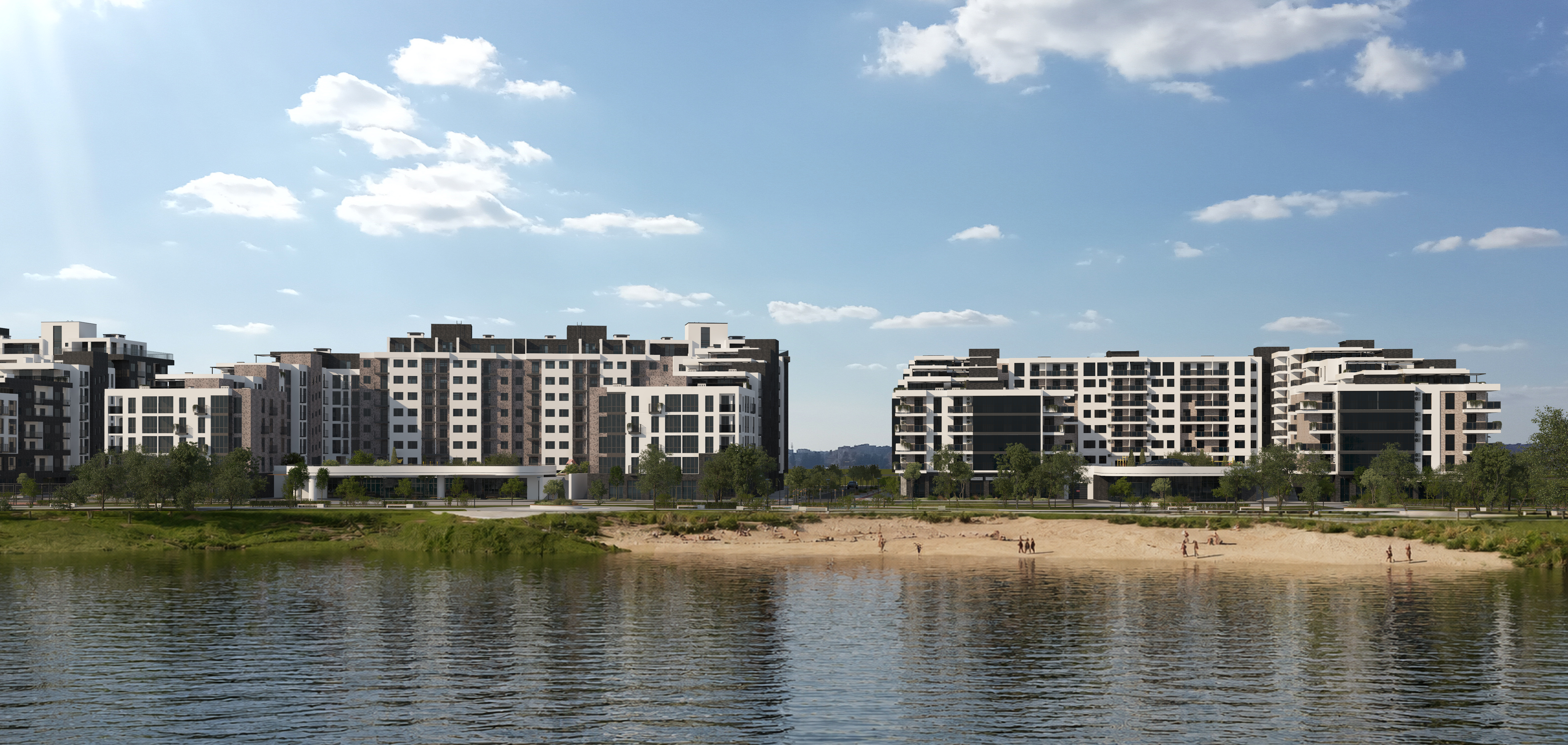 Панорамний вигляд житлового комплексу River Park у природному оточенні